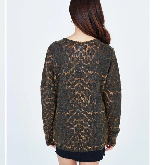 One Teaspoon M Big Cat animal print wool mohair blend Sweater - Picture 10 of 10